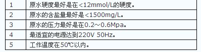 煤礦行業(yè)用軟化水設(shè)備相關(guān)技術(shù)指標(biāo)